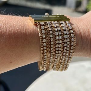 Swarovski bracelet gold toned and cristals.